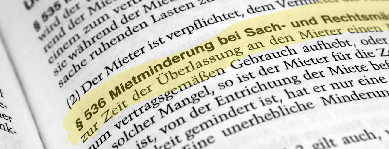 §536 Mietminderung im Gesetzbuch