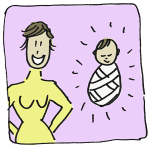 Illustration von Frau und Baby