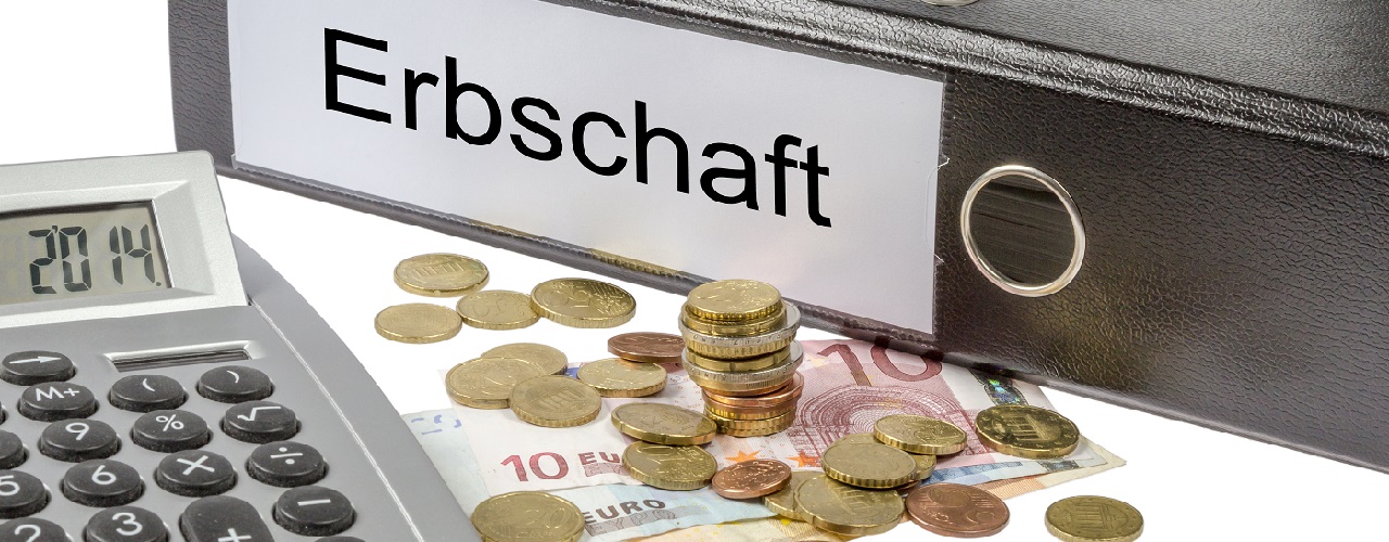 Erbschaftsordner mit Geld